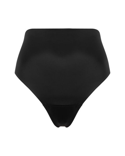 Spanx Black Shaping High-waist Stretch-satin Thong