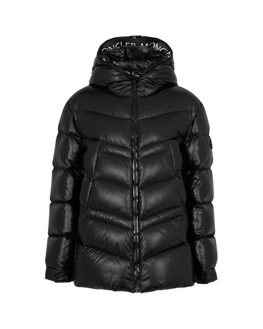 Moncler Black Clair Quilted Glossed Shell Jacket