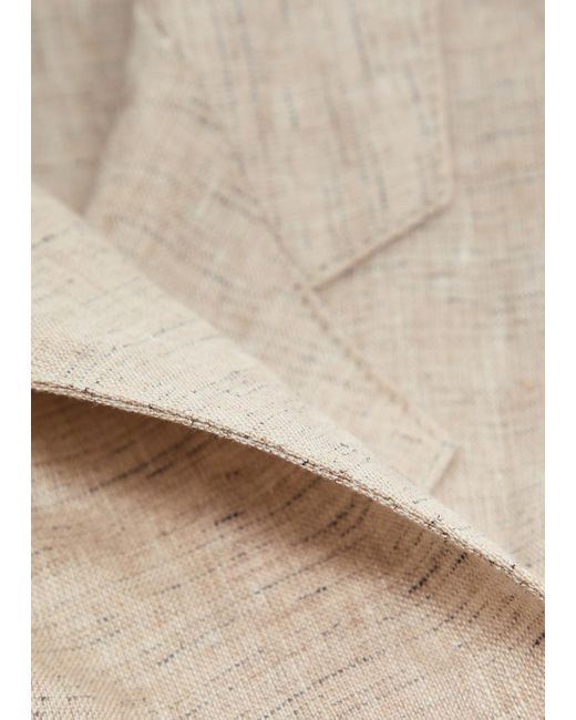 Emporio Armani Natural Fitted Linen-Blend Blazer
