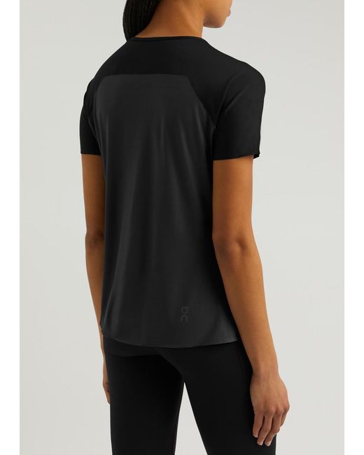 On Shoes Black Performance Panelled Stretch-Jersey T-Shirt