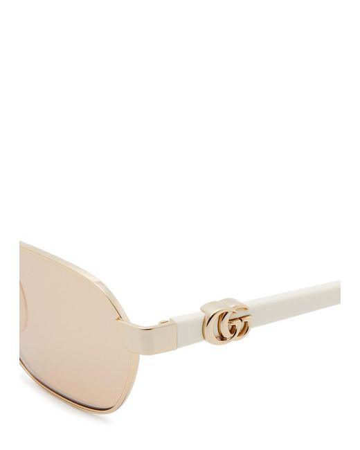 Gucci Metallic Oval-frame Sunglasses