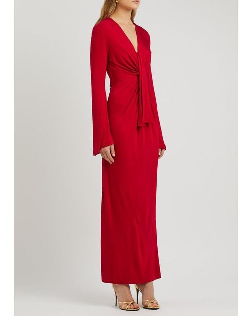 Diane von Furstenberg Red Lauren Jersey Maxi Dress