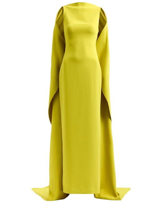 Solace London Yellow Kaila Cape Gown