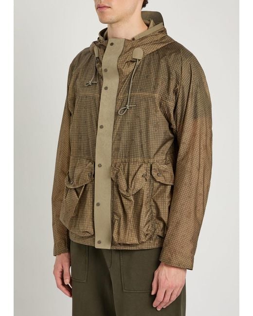 C P Company Green Skye Checked Hooded Shell Jacket for men
