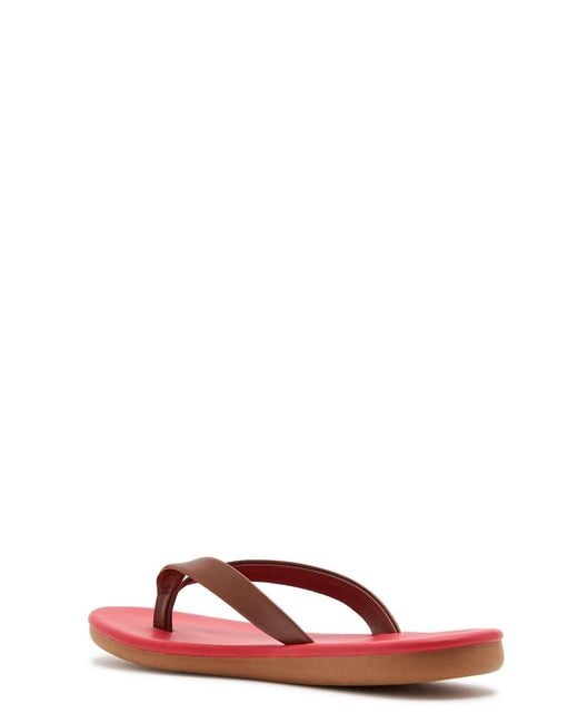 Ancient Greek Sandals Red Saionara Leather Flip Flops
