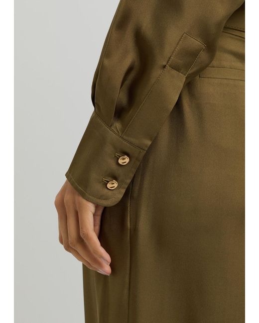 Zimmermann Green Crush Silk-Twill Shirt