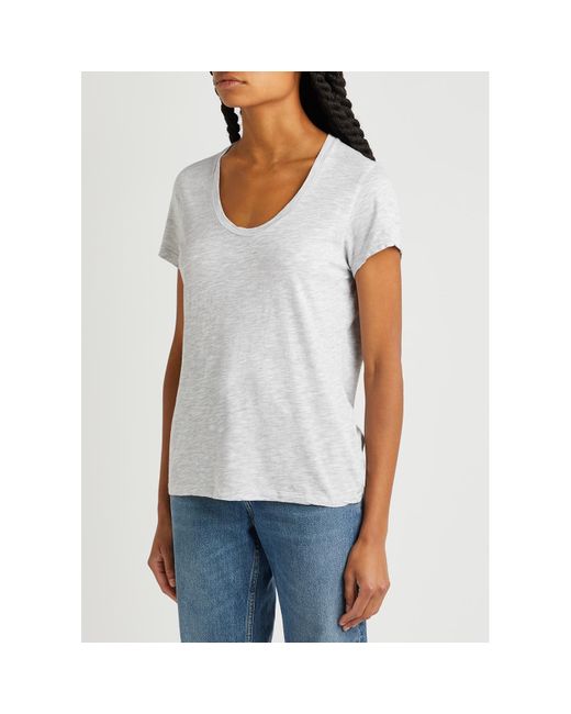 American Vintage White Jacksonville Slubbed Cotton-Blend T-Shirt
