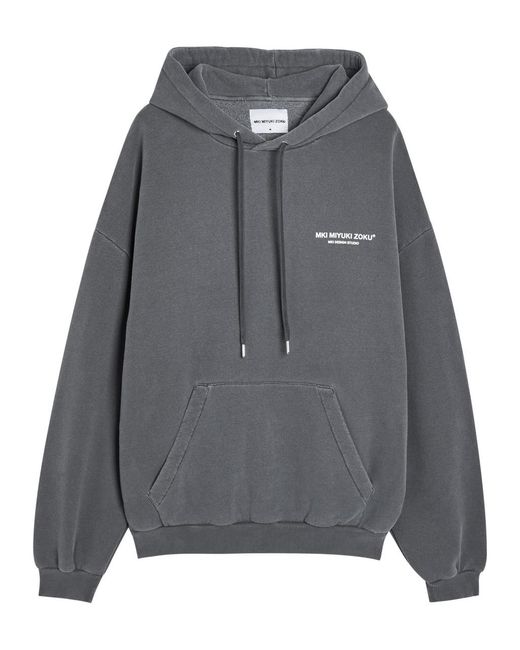 MKI Miyuki-Zoku Gray Design Studio Hooded Cotton-Blend Sweatshirt for men