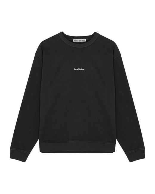 Acne Black Edi Logo-print Cotton Sweatshirt