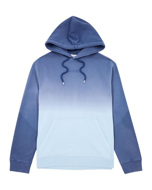 Lanvin Blue Dégradé Hooded Cotton Sweatshirt for men