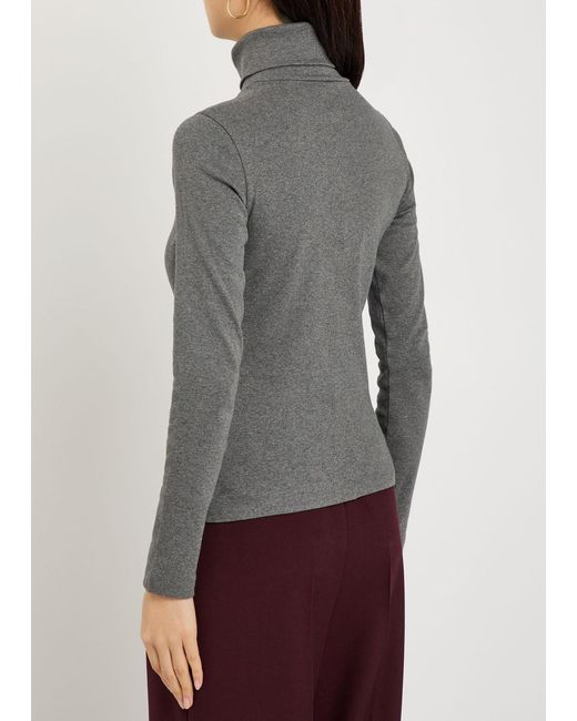 Flore Flore Gray Dinah Turtleneck Cotton Top