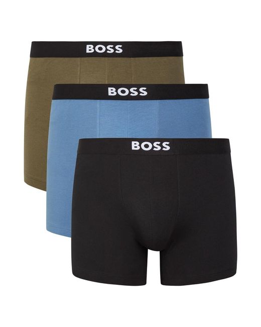 Boss Blue Stretch-Cotton Boxer Briefs for men