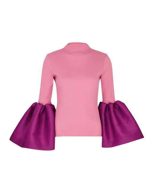 Marques'Almeida Pink Ribbed Stretch-cotton Top