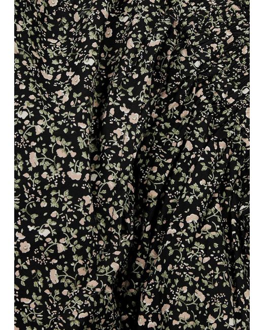 Skall Studio Gray Dagny Floral-Print Cotton-Poplin Midi Skirt
