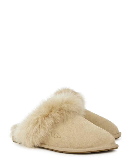 Ugg Natural Scruff Sis Suede Slippers