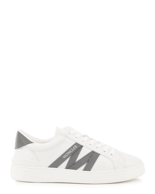 Moncler White Monaco Leather Sneakers