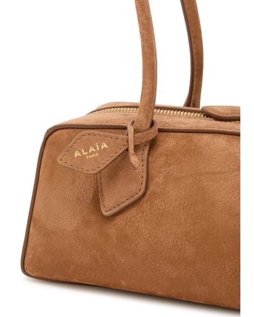 Alaïa White Le Teckle Medium Grained Nubuck Shoulder Bag