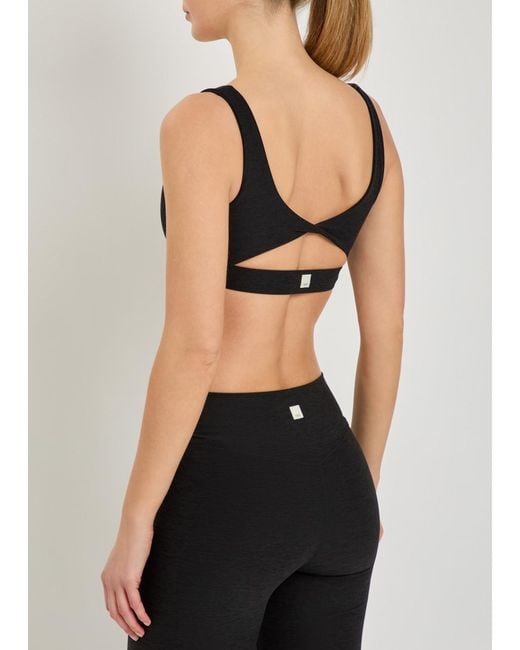 vuori Black Rhythm Stretch-Jersey Sports Bra