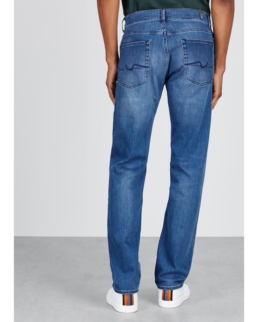 7 For All Mankind Denim Standard Luxe Performance Straight-leg Jeans in ...
