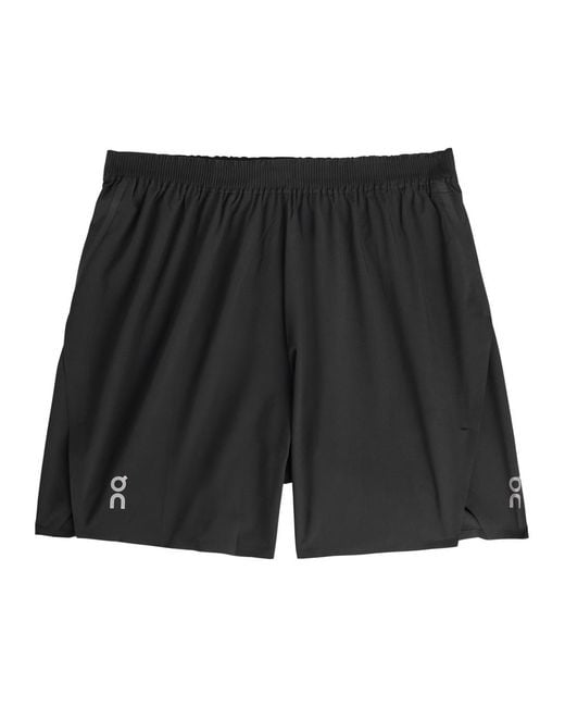 On Shoes Black Train Stretch-Shell Shorts for men