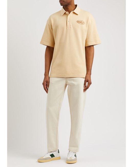 Maison Kitsuné Natural Logo Waffle-knit Cotton Polo Shirt for men