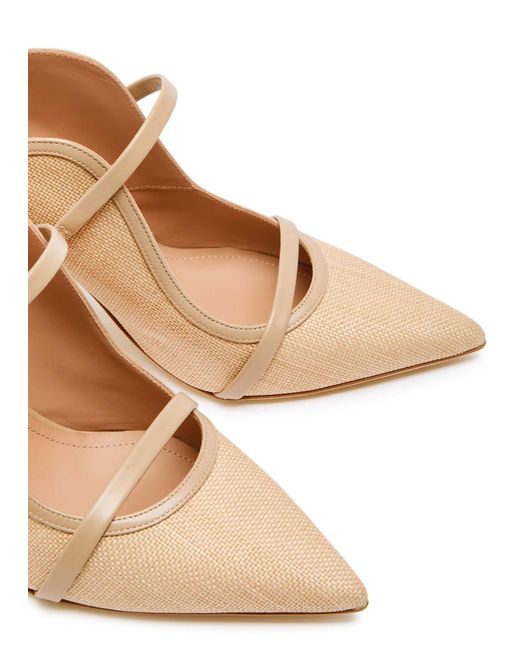 Malone Souliers Pink Maureen 85 Raffia Mules