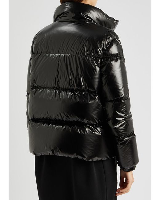 Moncler Black Meuse Quilted Glossed Shell Jacket