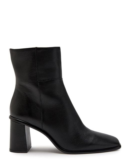 Alohas Black West 75 Grained Leather Ankle Boots