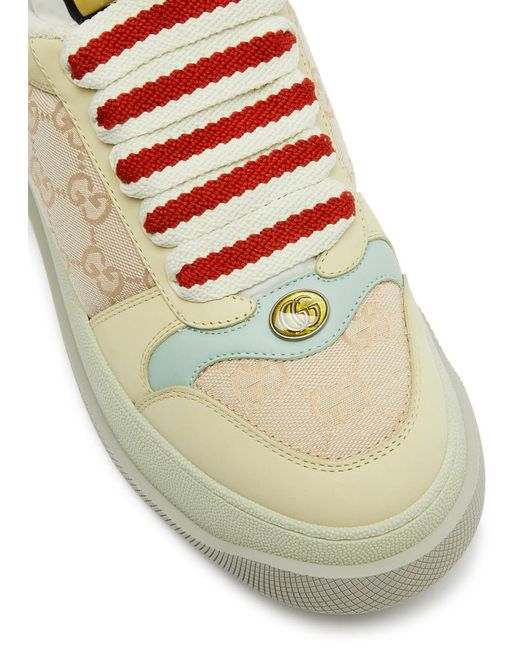 Gucci White gg-jacquard Panelled Canvas Sneakers