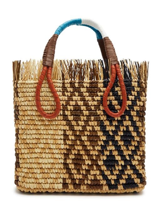 Sensi Studio Brown Canasta Mexicana Straw Basket Bag