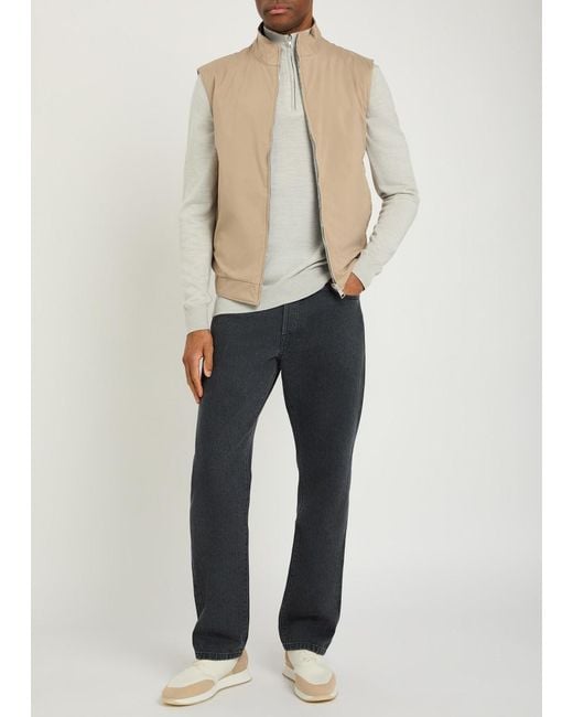 Aurélien Natural Quilted Reversible Shell Gilet for men