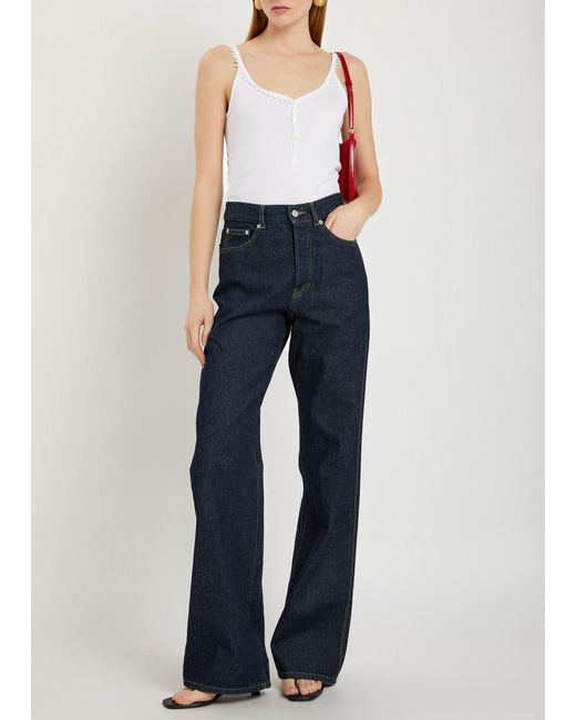 Jacquemus White La Debardeur Clavela Cotton Top