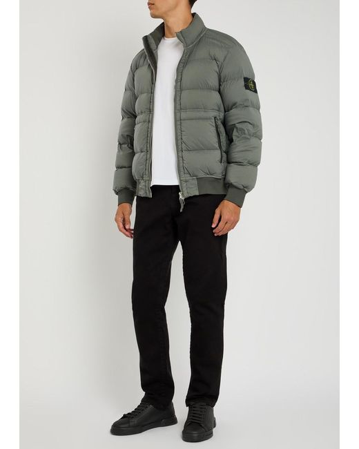 Stone Island Gray Seamless Tunnel Nylon Down Jacket for men