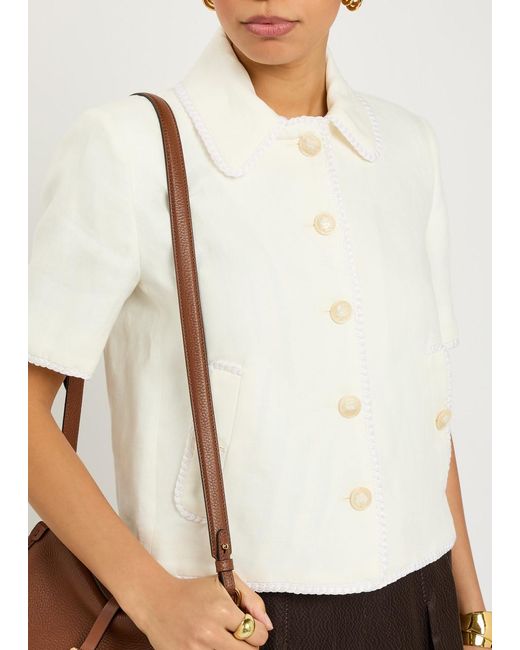 Etro White Embroidered Linen Jacket