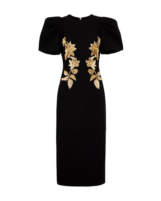 Rebecca Vallance Black Versailles Sequin-embellished Midi Dress