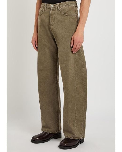 Ssstein Natural Deformation Barrel-Leg Jeans for men