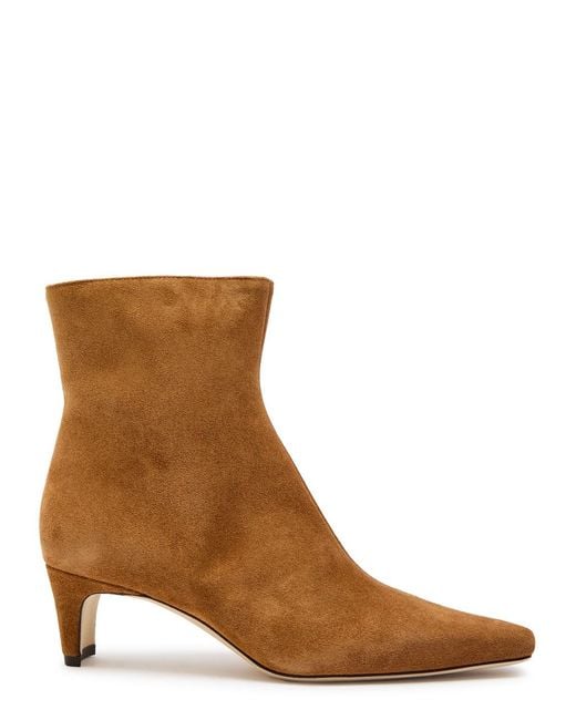 Staud Brown Wally Suede Ankle Boots