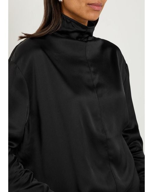 Totême Black Satin Top