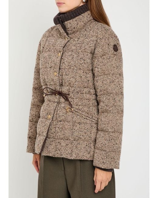 Moncler Brown Antigony Quilted Wool-Blend Jacket
