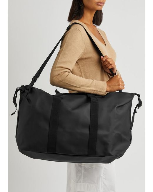 Rains Black Hilo Rubberised Holdall