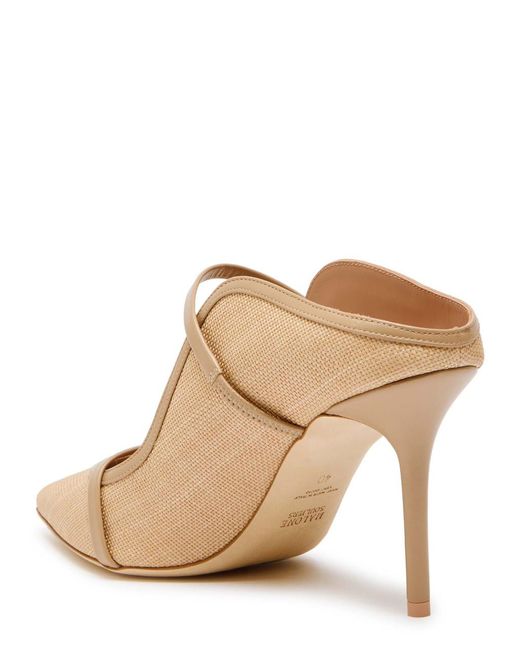 Malone Souliers Pink Maureen 85 Raffia Mules