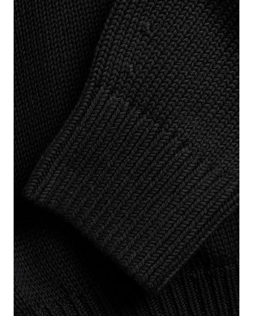 Totême Black Knitted Cotton-Blend Jumper