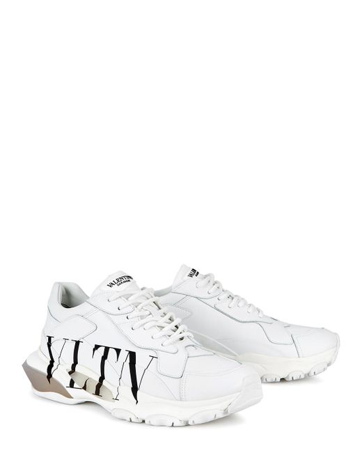 Valentino Garavani Leather Vltn Bounce Trainers in White for Men - Save ...