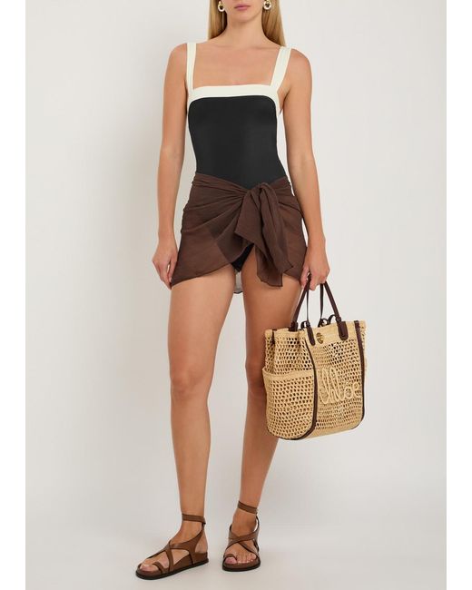 Away That Day Black Grenada Panelled Swimsuit