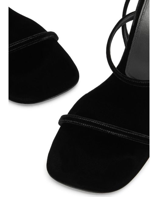Dries Van Noten Black 100 Velvet Sandals