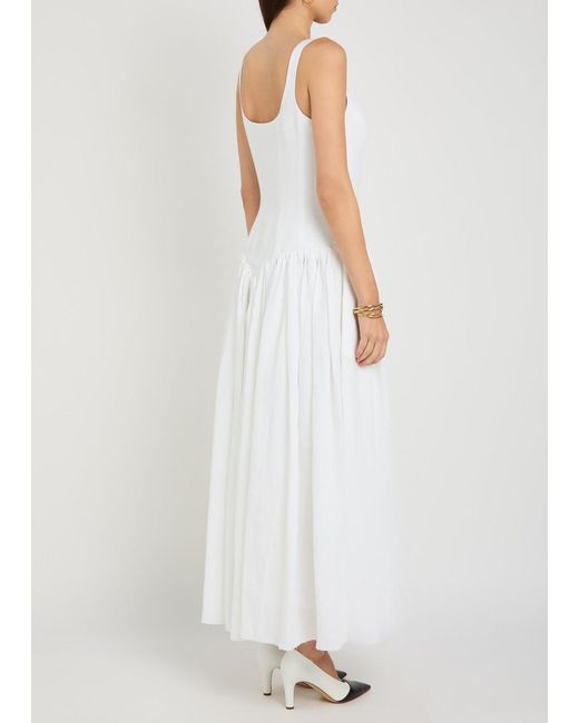 Gabriela Hearst White Naia Linen Maxi Dress