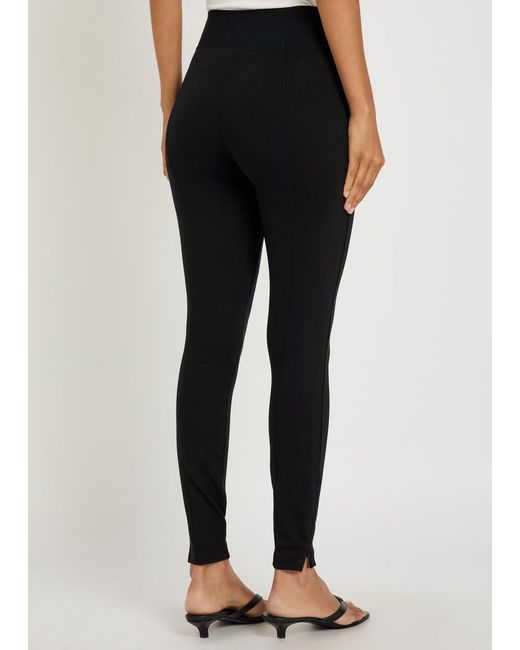 Spanx Black Ponte Zip-Cuff Stretch-Jersey Leggings