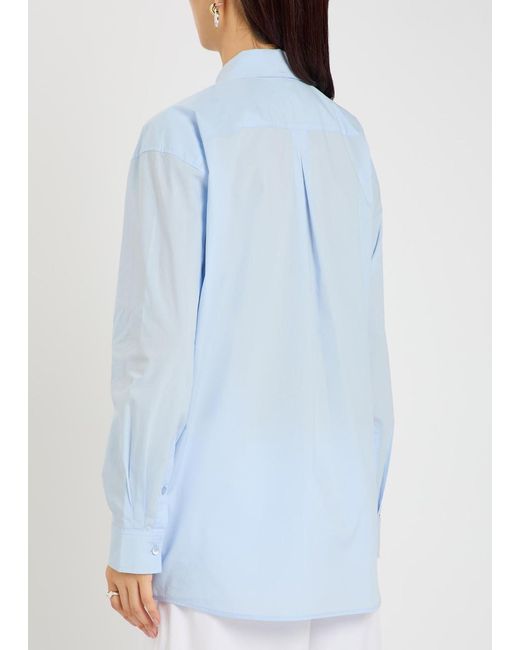 Totême Blue Classic Tumbled Cotton-Poplin Shirt