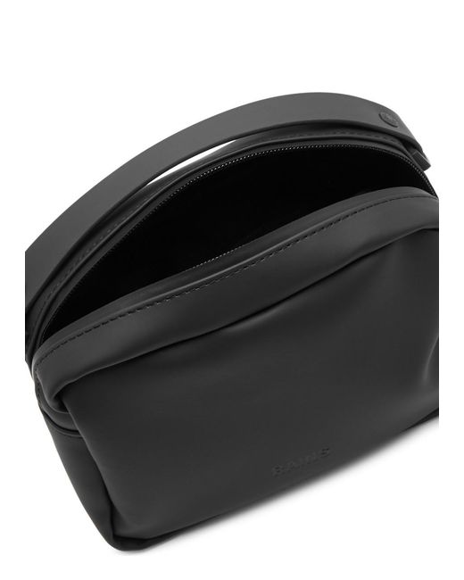 Rains Black Box Rubberised Top Handle Bag