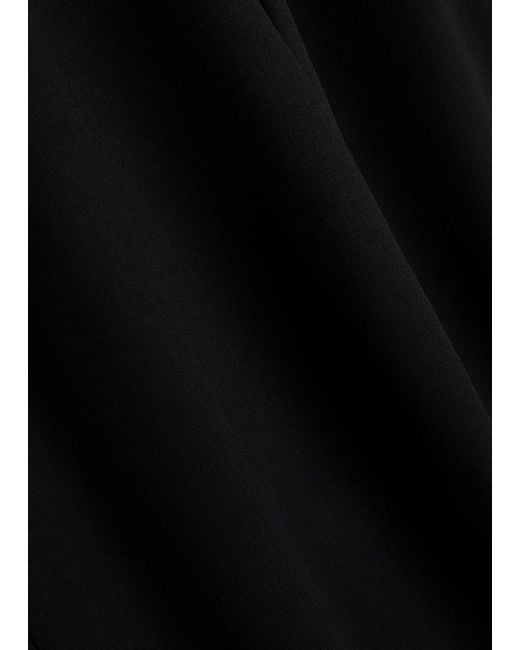 Reformation Black Gale Straight-Leg Crepe Trousers